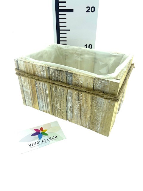 B Planter laths nat./w.wash oval h10x28x20 cm