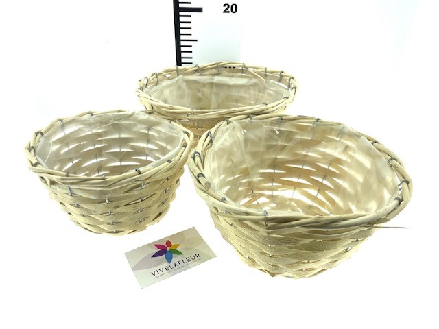 B Holzspankorb rund natur 3-Tlg h10d18/ h12d22/h13 d25