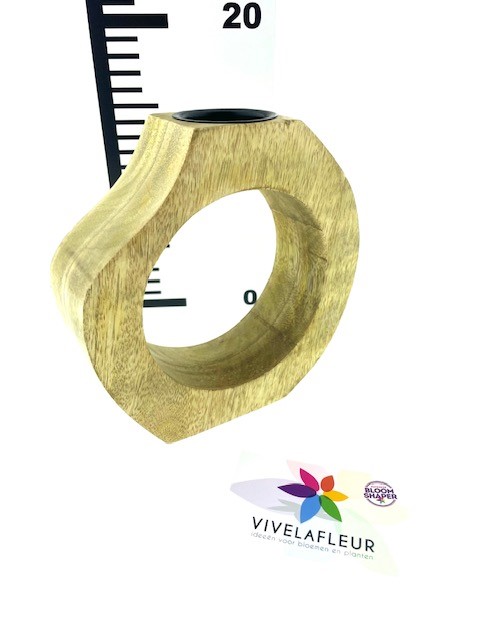 B Candleh. Mango Wood H18 / 12 / 5 cm