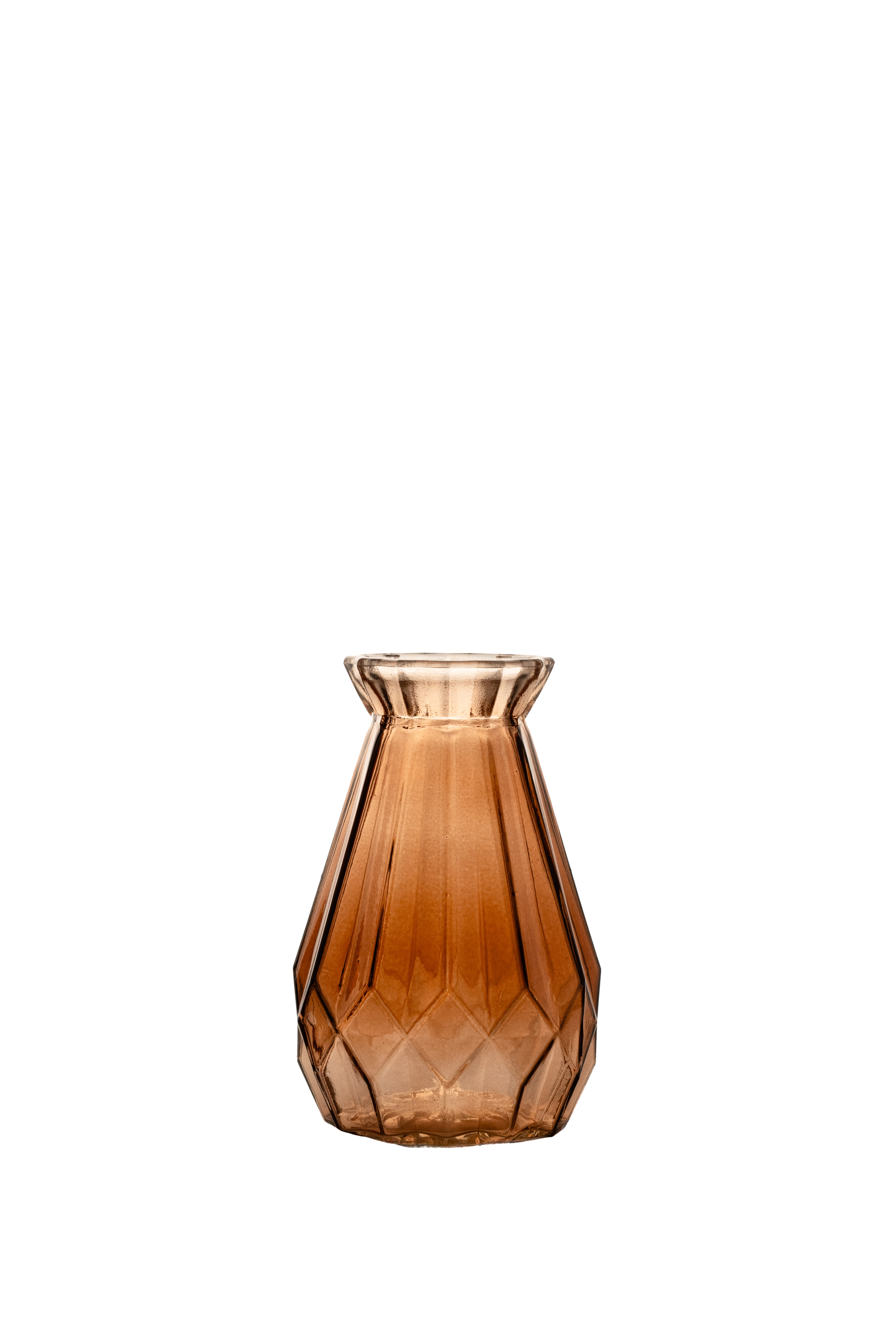 P Vaas Facet glas Ø9xH14cm bruin tr