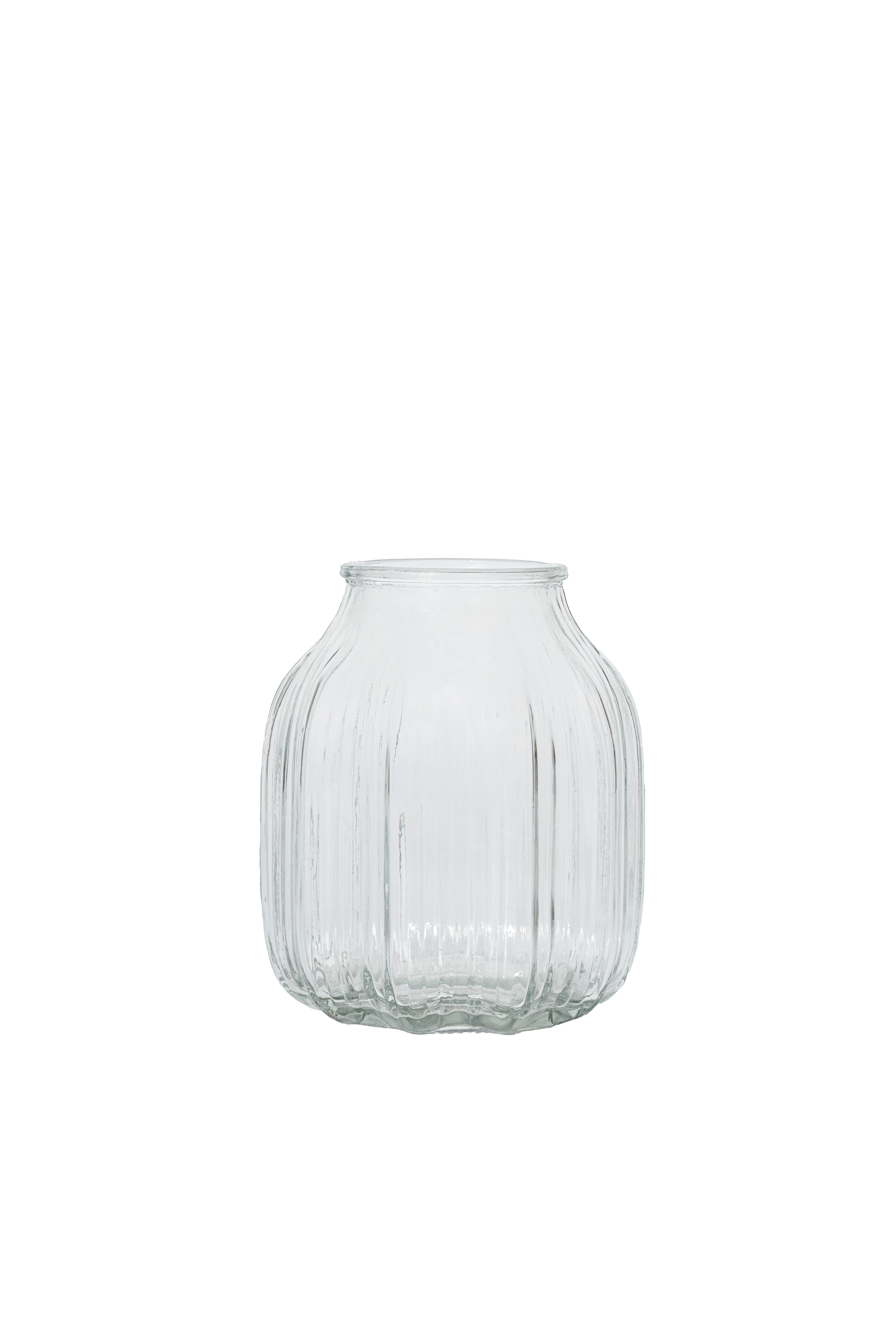 P Vaas Groove glas Ø14xH16cm transparant