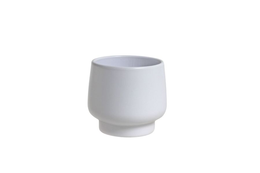 J Pot with foot matt white Ø9 