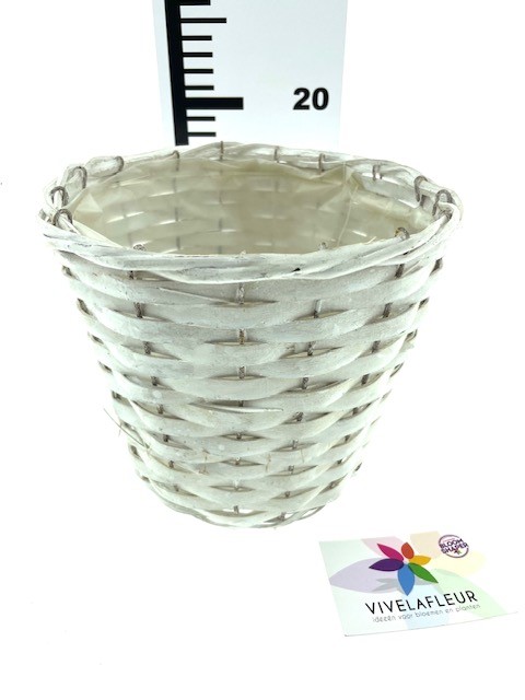 B Basket Fado white H20 / D17 cm