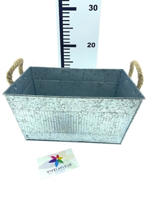 B Planter zinc Jari lines rect. L29x19x15 xm