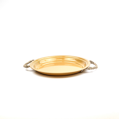 N Zinc plate round GOLD with thick rope ears D29 H2,5cm