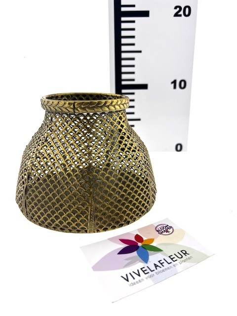 TheeL. ijzer gaas goud H10,5 / D14,5cm