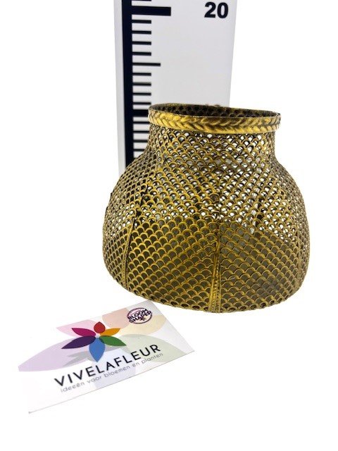 TheeL. ijzer gaas goud L H11,5 / D17cm