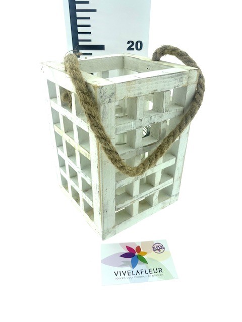 Windlicht Wit M H20 / D14 cm