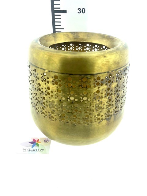 Ijzer Windlicht goud H26 / D26cm