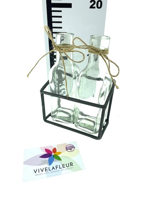 B Metal Tray 2 bottle H16,5 / 12 / 6 cm