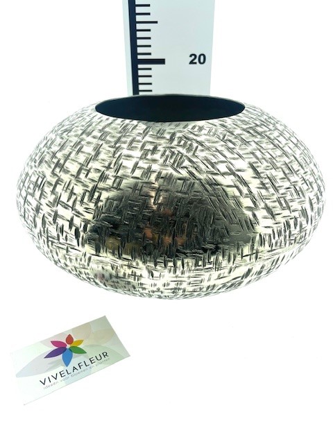 B Vase discus Alu silver H18cm / D30cm