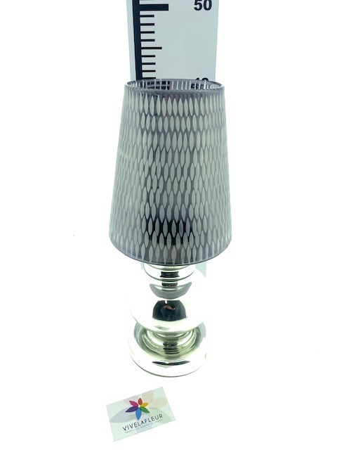 B Diamond lantern with fused glass h40cm