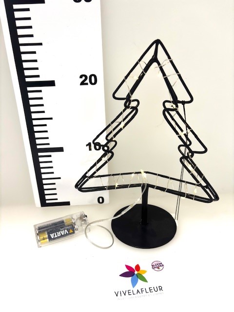 Kerstboom 20 LED zwart H25 / L21cm