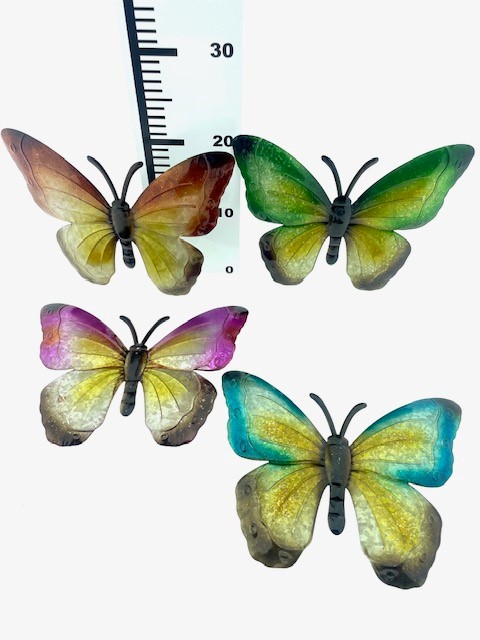Vlinder H22,5 / B29cm 4-assortie