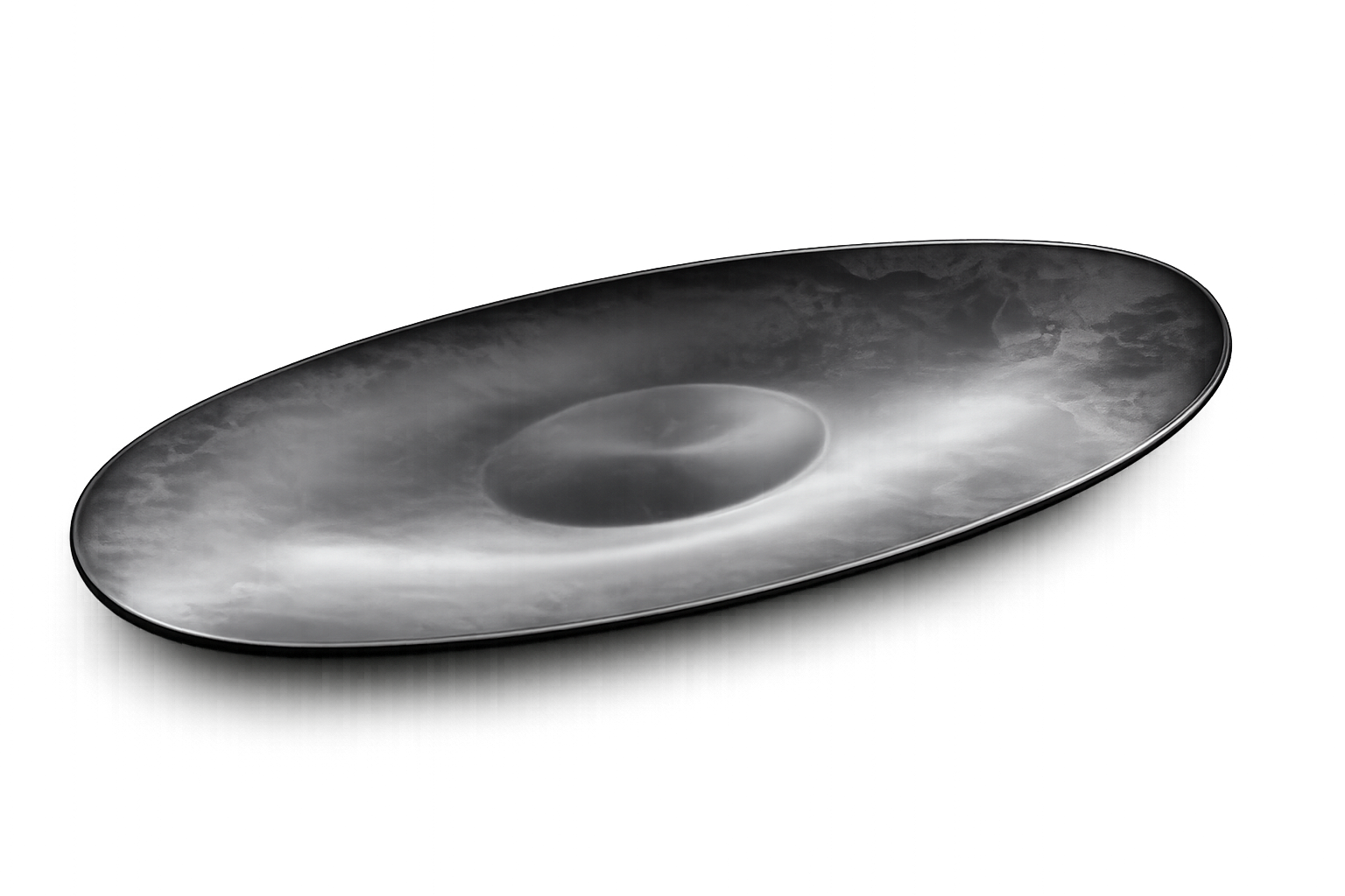 P Bord melamine ovaal 41x16cm grijs