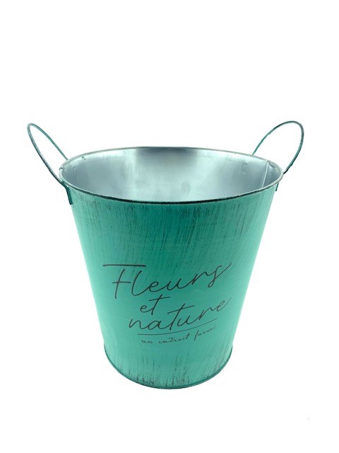 Zink emmer Vintage Turquoise XL