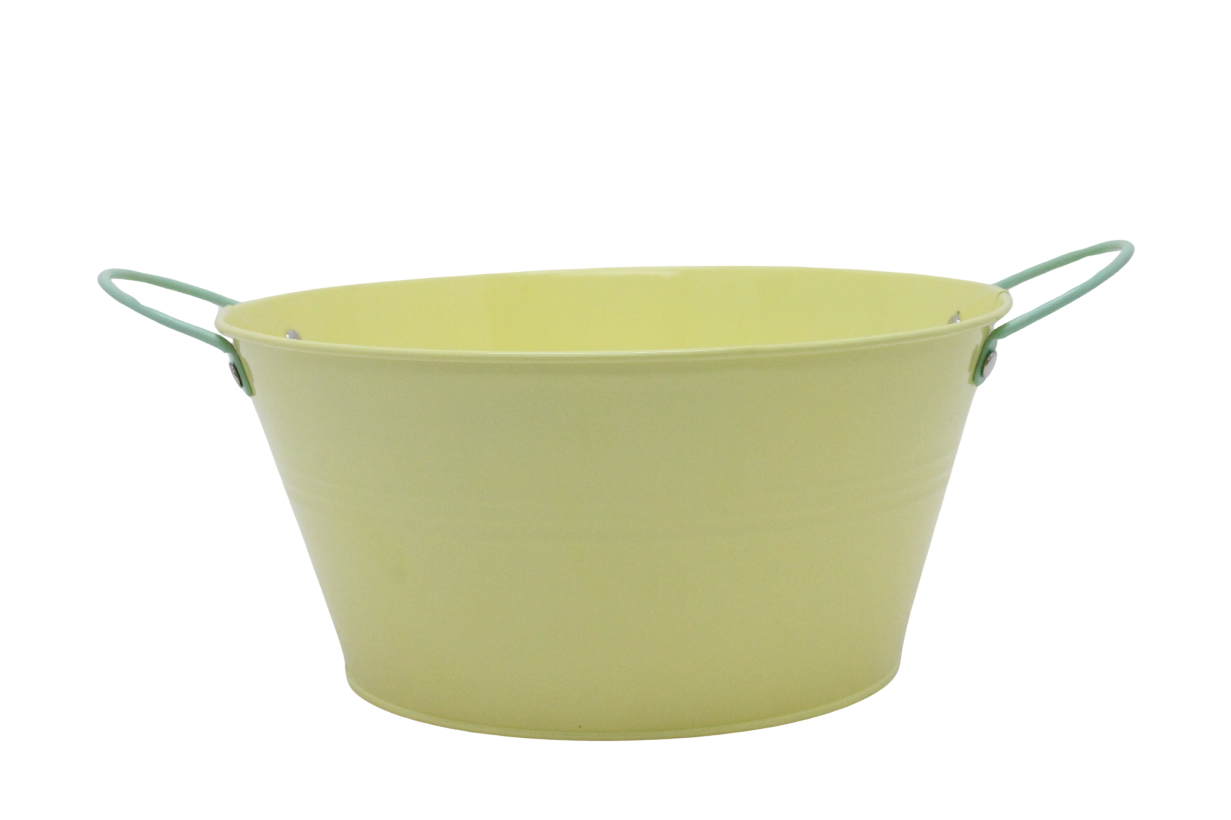 J Metal planter round Ø25 H12 yellow