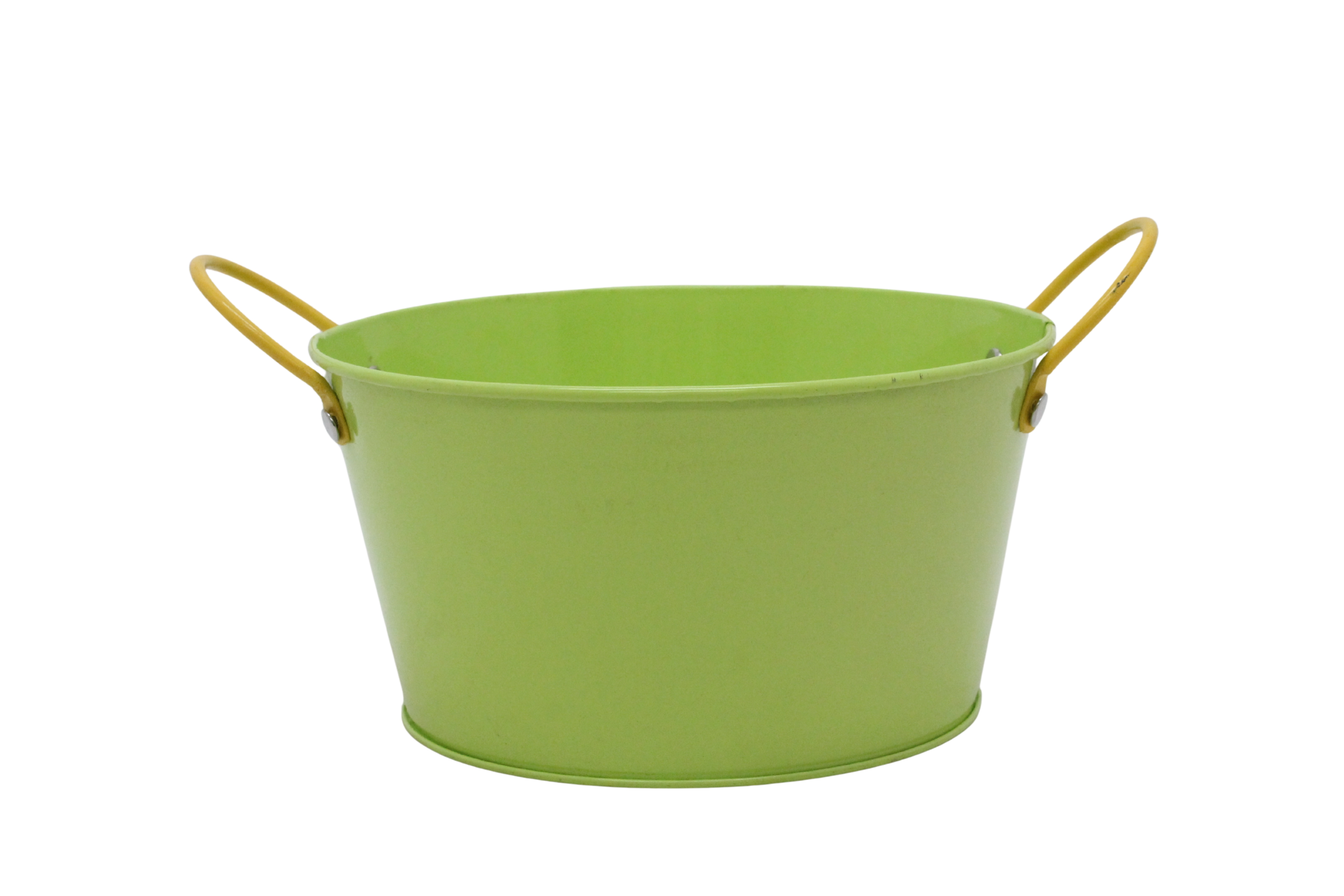 J Metal planter round Ø19 H10 green