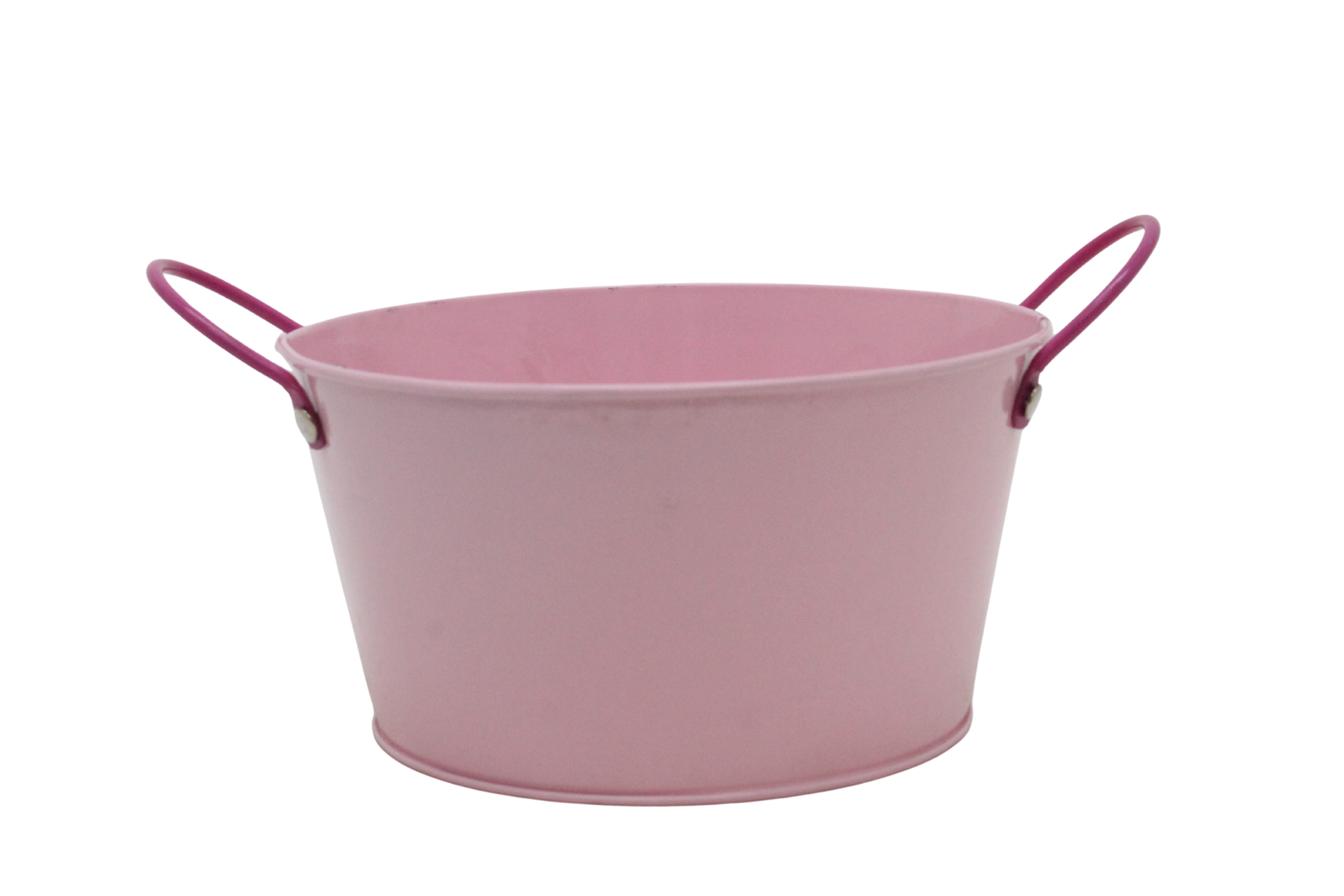 J Metal planter round Ø19 H10 pink